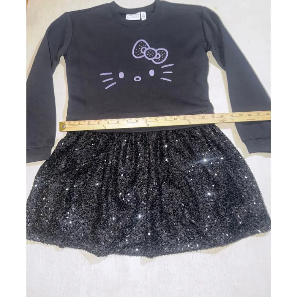 Hello kitty the children place girls sweater dress sequins dress